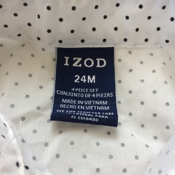 Izod Polka Dot Dress Onesie - Picture 2 of 5
